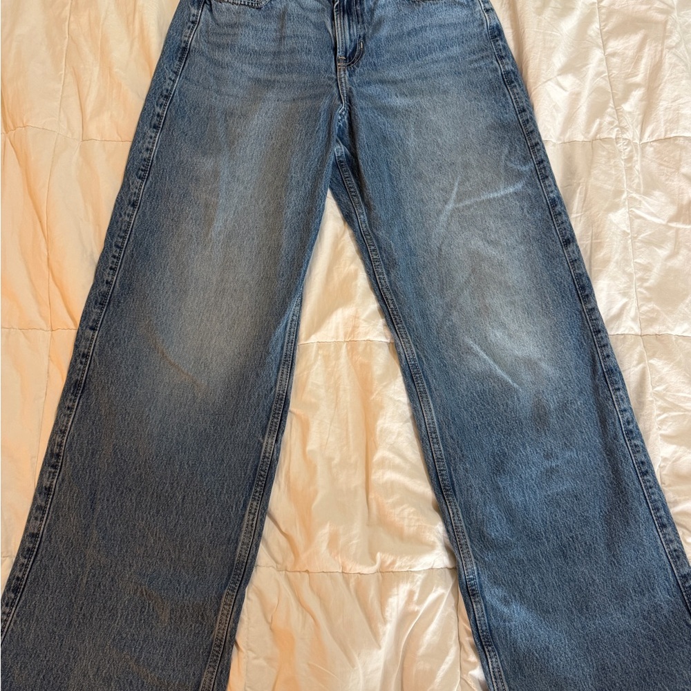 Hollister Women's High-Rise Wide Leg Jeans — Faded Blue Denim